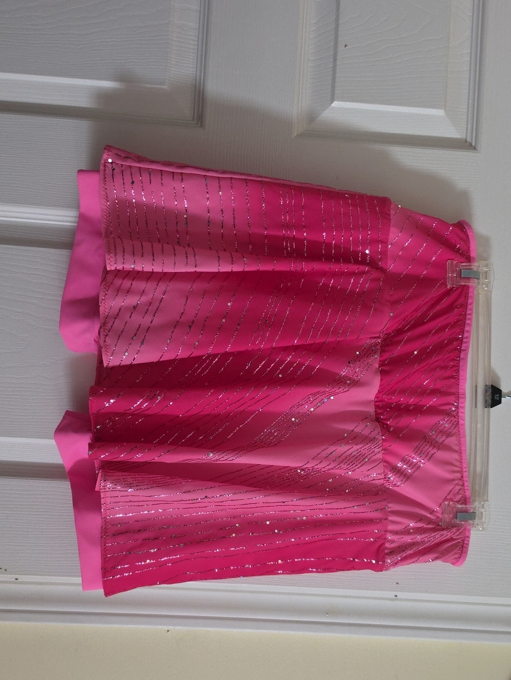 Bright Pink Metallic Stripe Circle Skirt